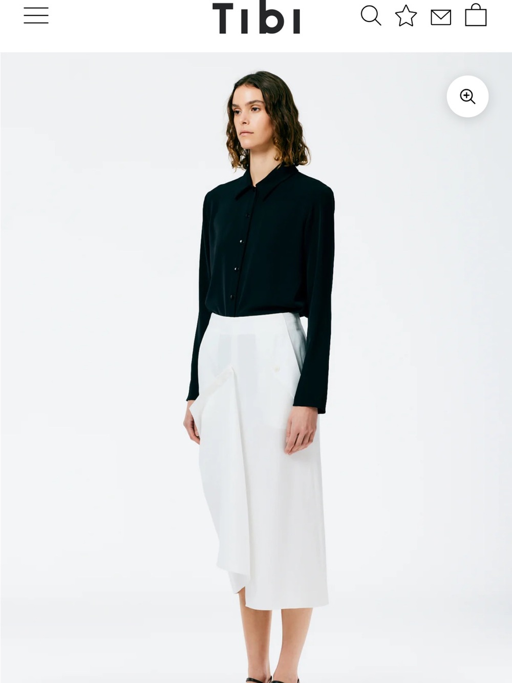 NWT Tibi Lancaster Lyocell Draped Skirt Ivory 10